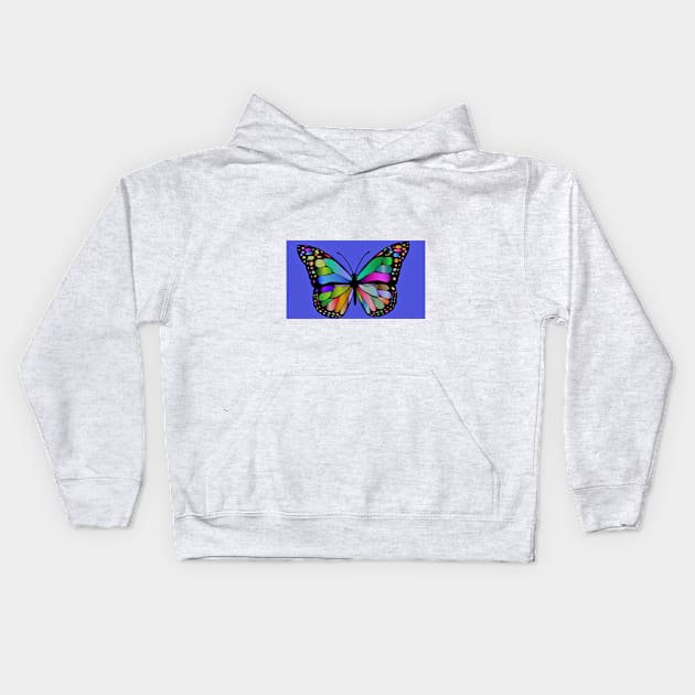 Colorful butterfly Kids Hoodie by BeckyS23